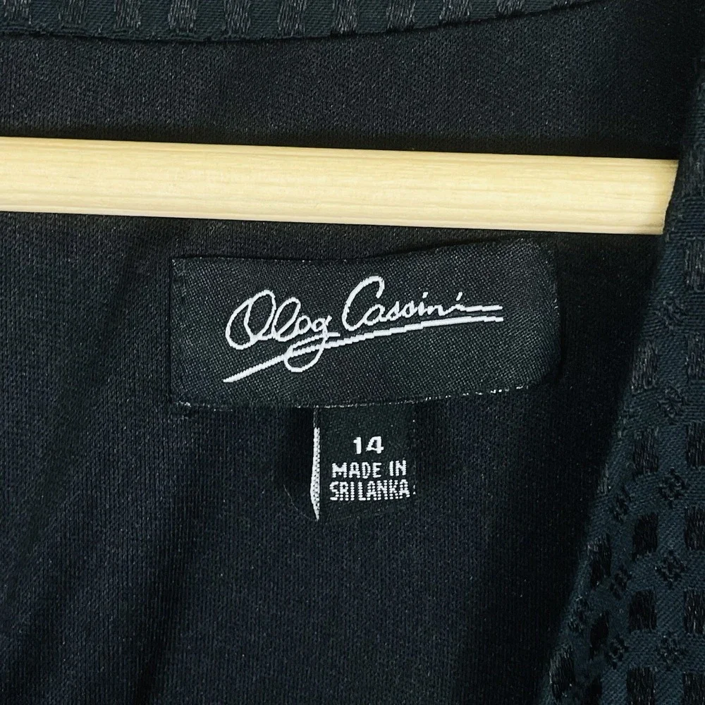 Oleg Cassini Sheath Dress Womens 14 Black‎ Cocktail LBD Minimal Timeless Classic